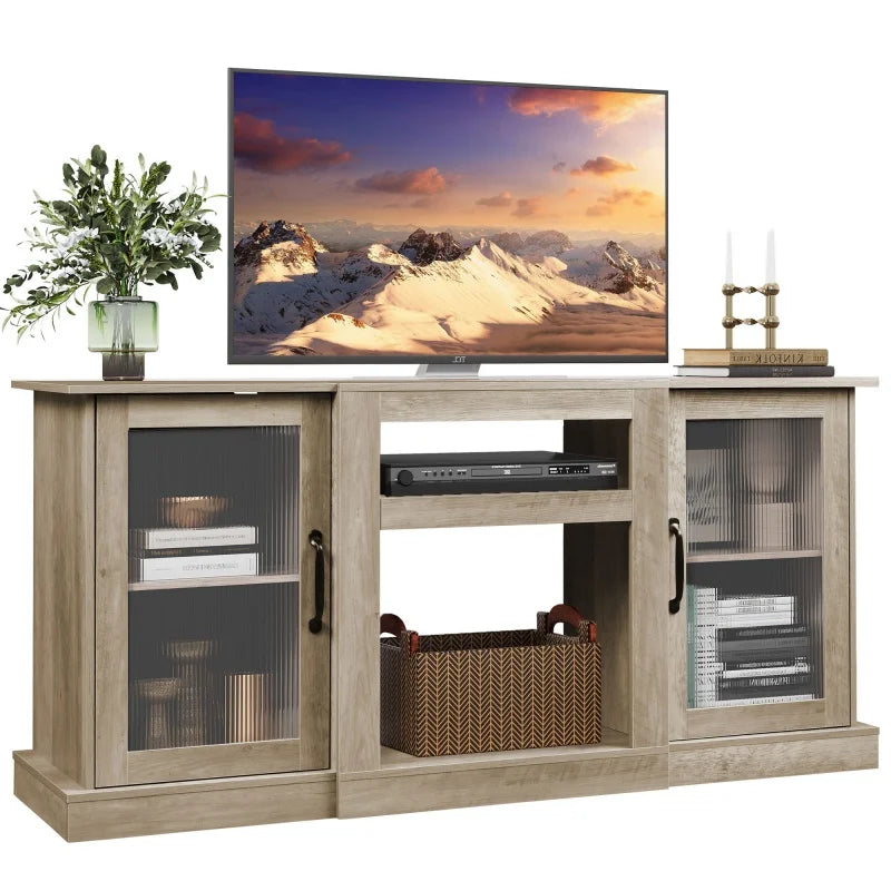Galaxhero Retro TV Stand Console Cabinet for Living Room Use