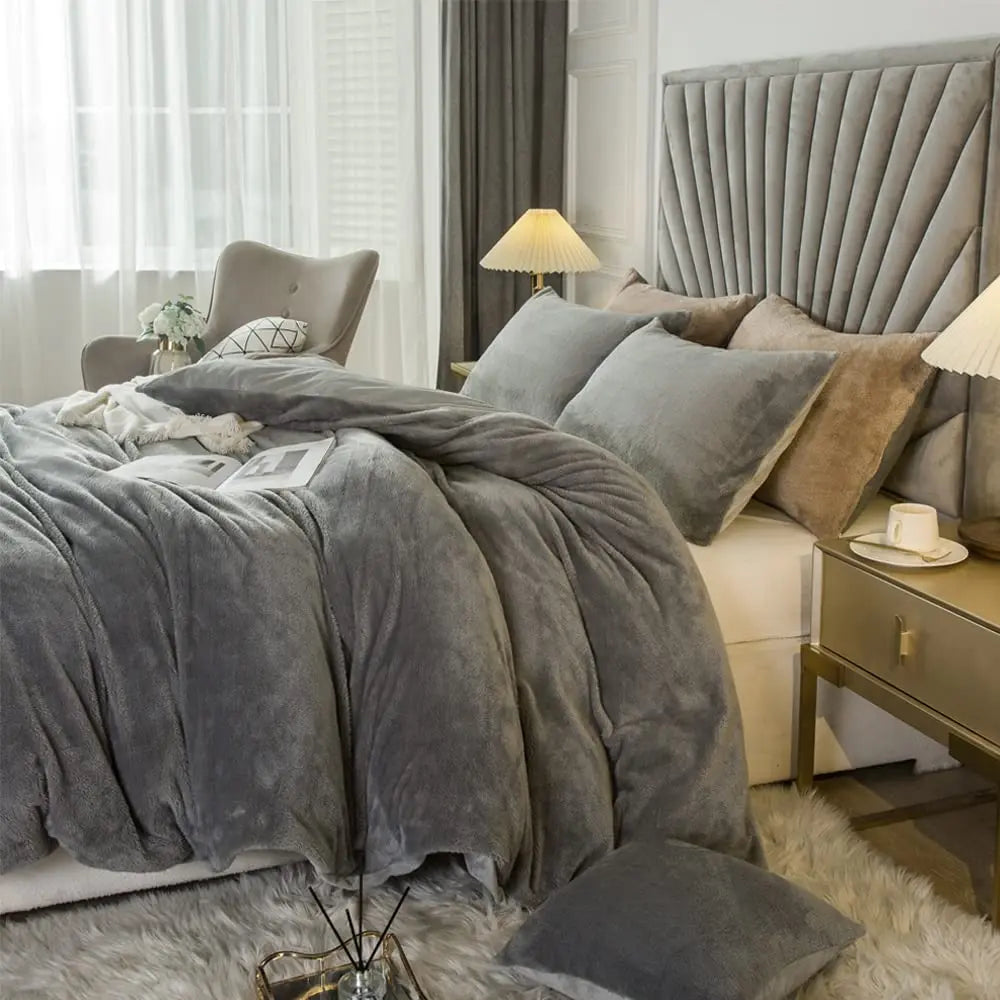 Jiangsu Velvet Shaggy Duvet Cover Set Ultra Soft Bedding