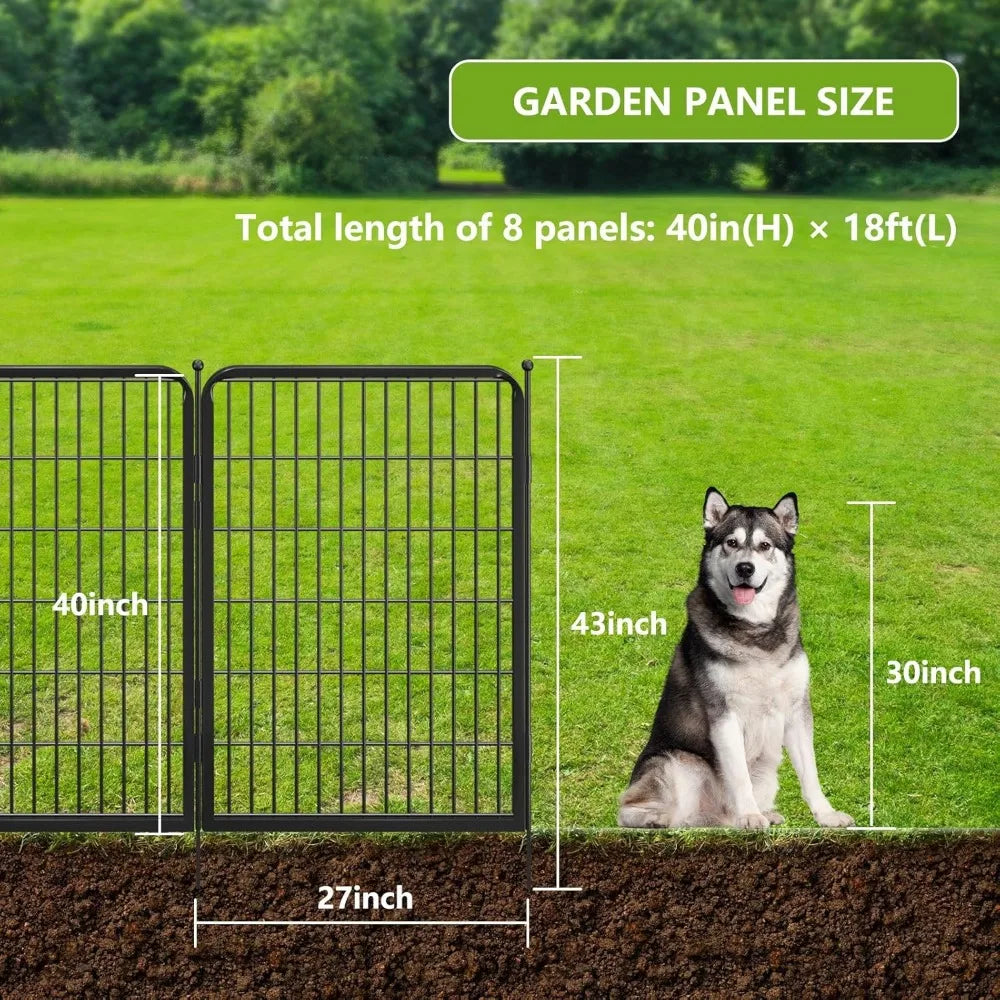 ZUIYU Garden Fence With Gate No Dig Animal Barrier Rabbit