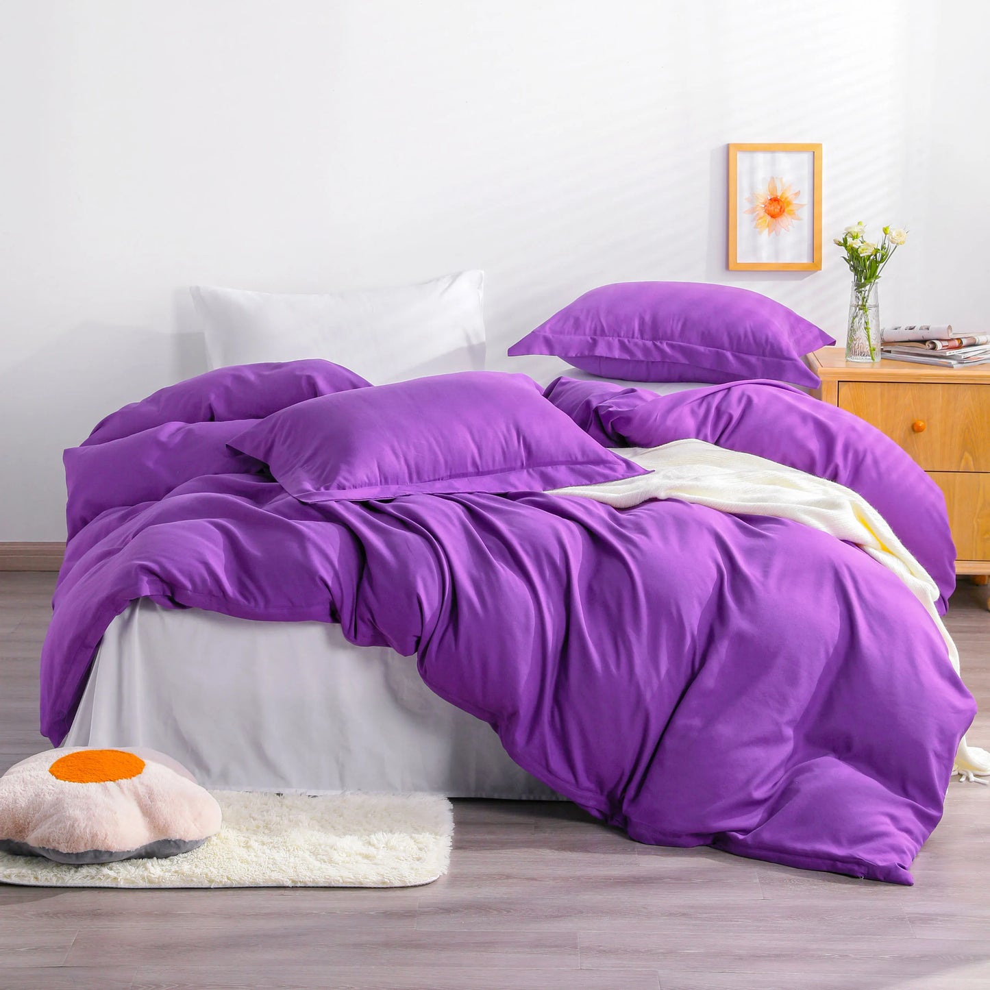 Ntbay 3-Piece Ultra Soft Microfiber Duvet Cover Set