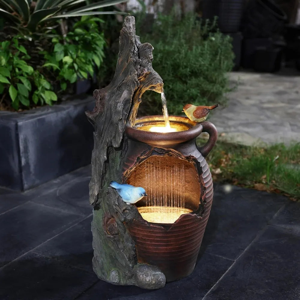LuxenHome Outdoor and Indoor Water Fountain Cascading Tree