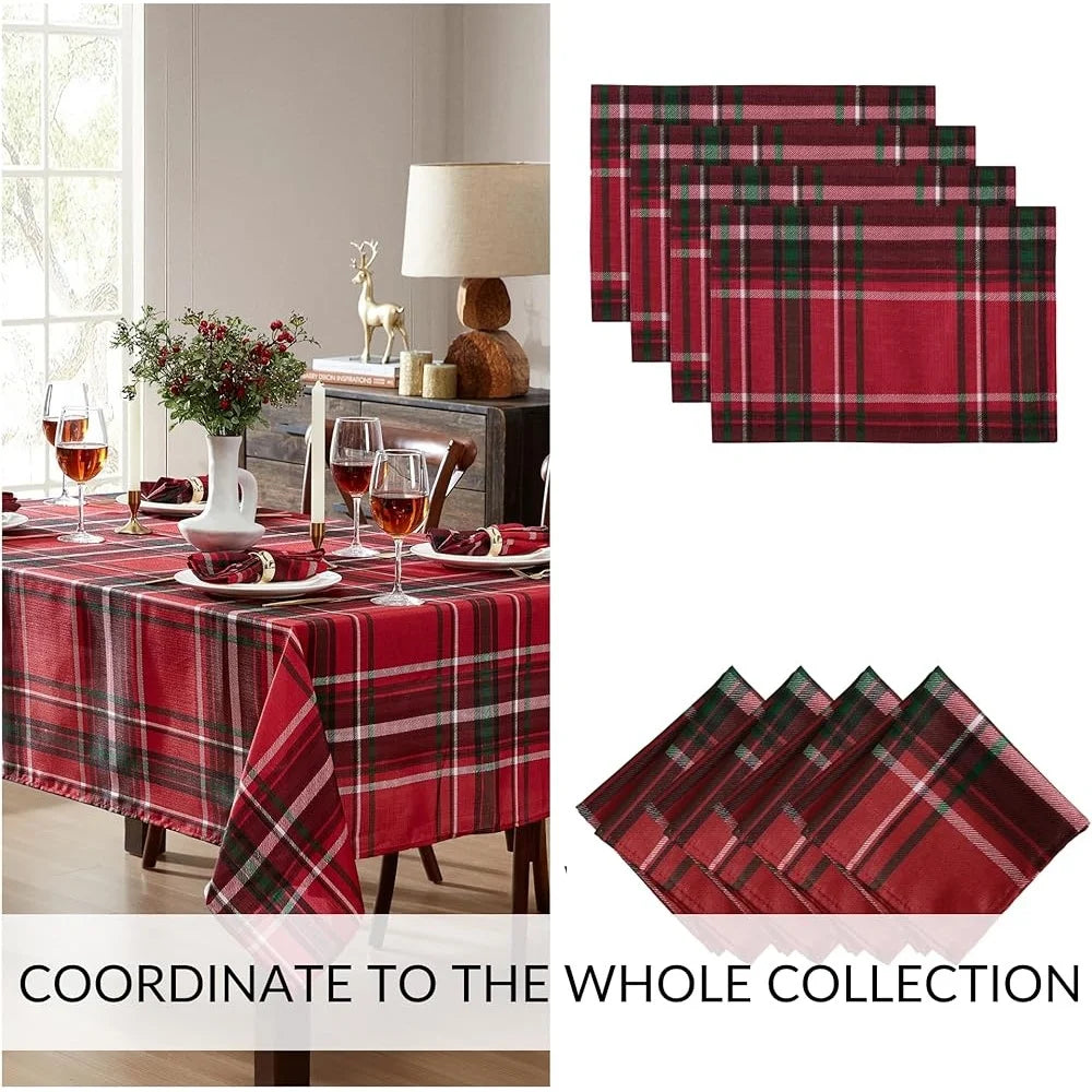 Warm Welcome Decor Rustic Plaid Christmas Table Placemats
