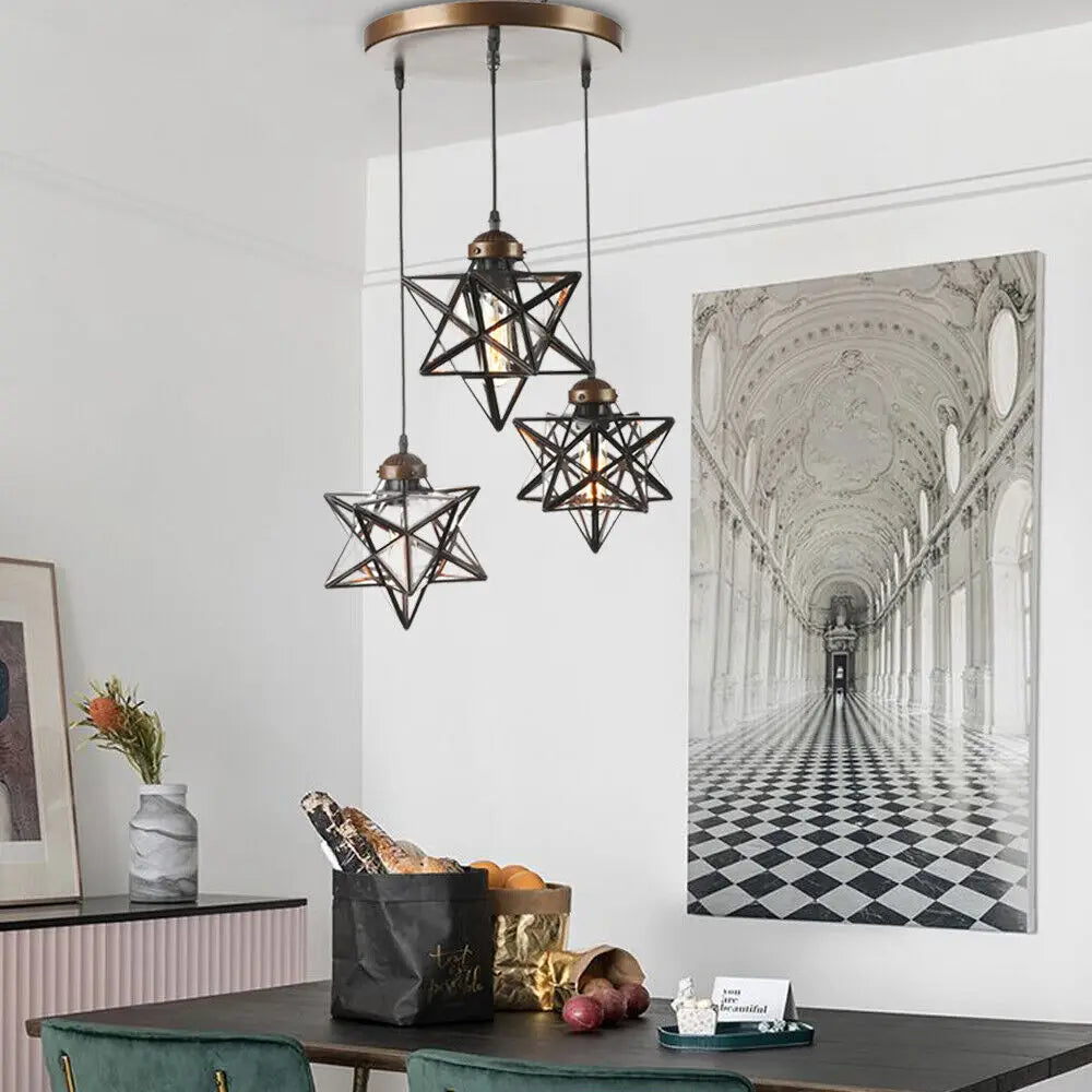 Bymaocar Moravian Star Pendant Chandelier Three Light