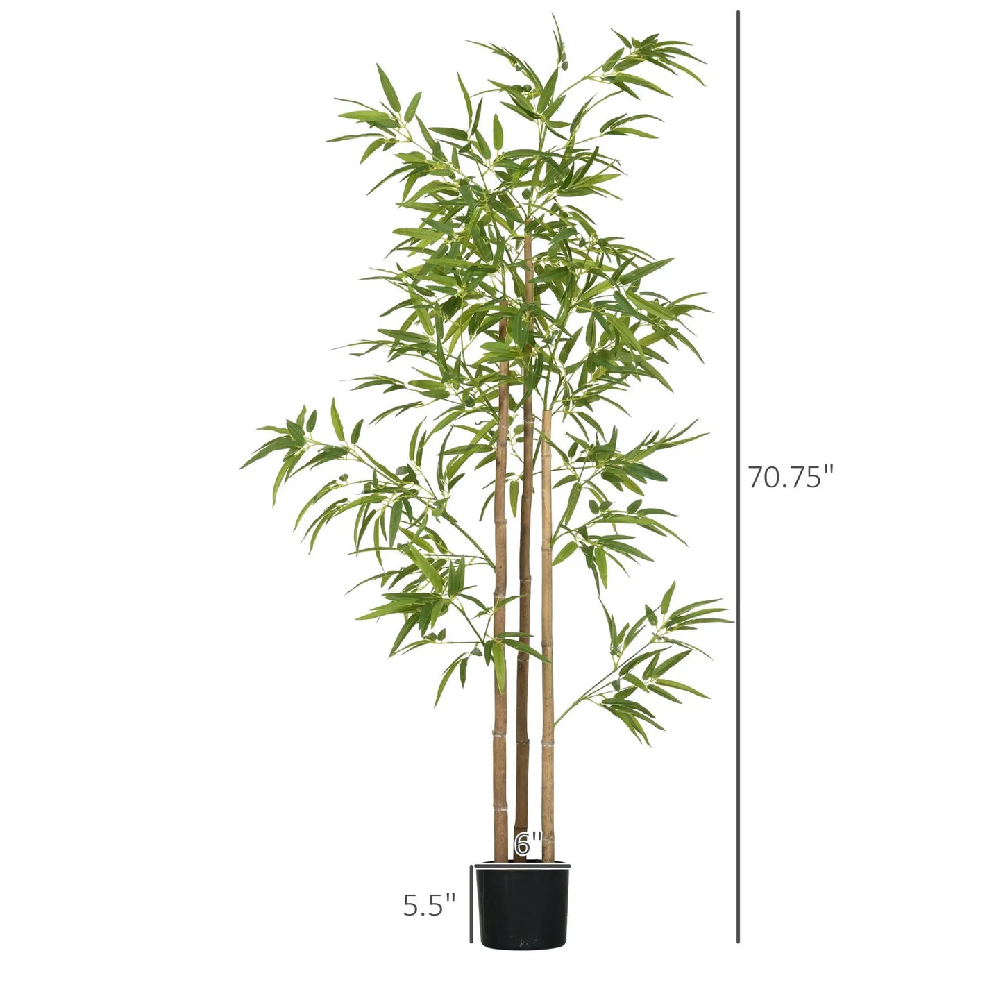 HOMCOM Fake Bamboo Tree Indoor Outdoor Artificial Plant Pot