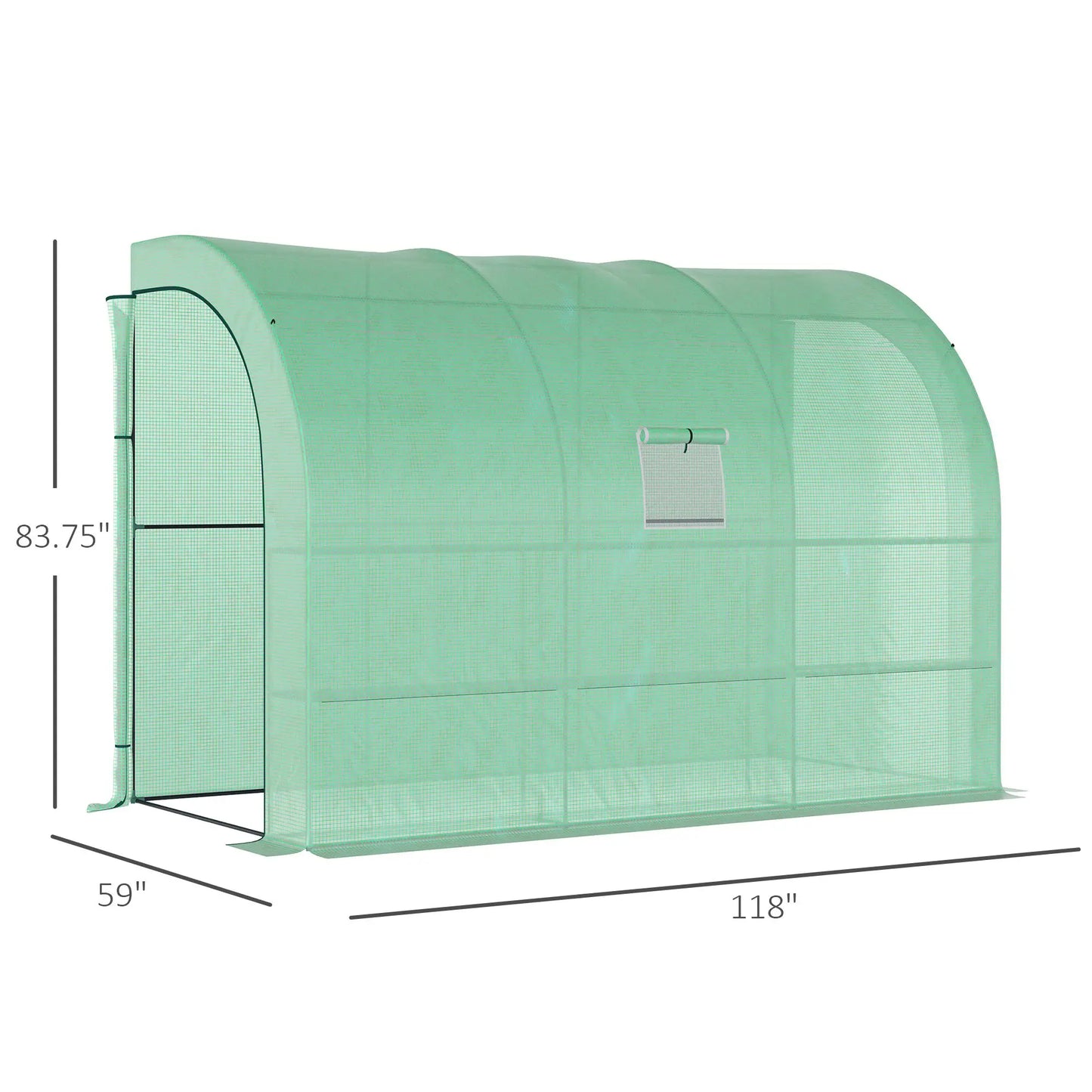 Outsunny Garden Greenhouse With Windows And Zippered Doors