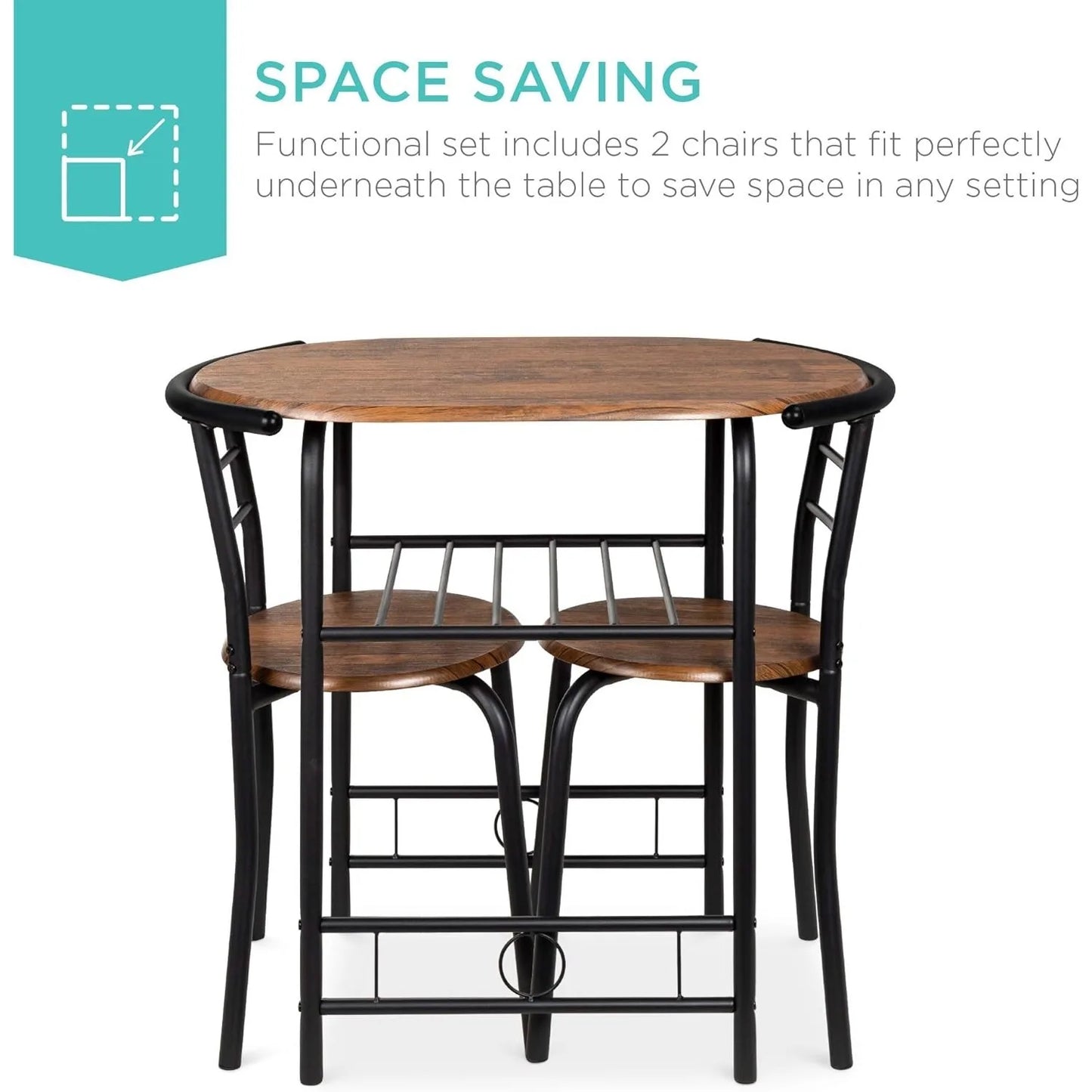 Warm Welcome Decor Three Piece Wooden Round Table Set