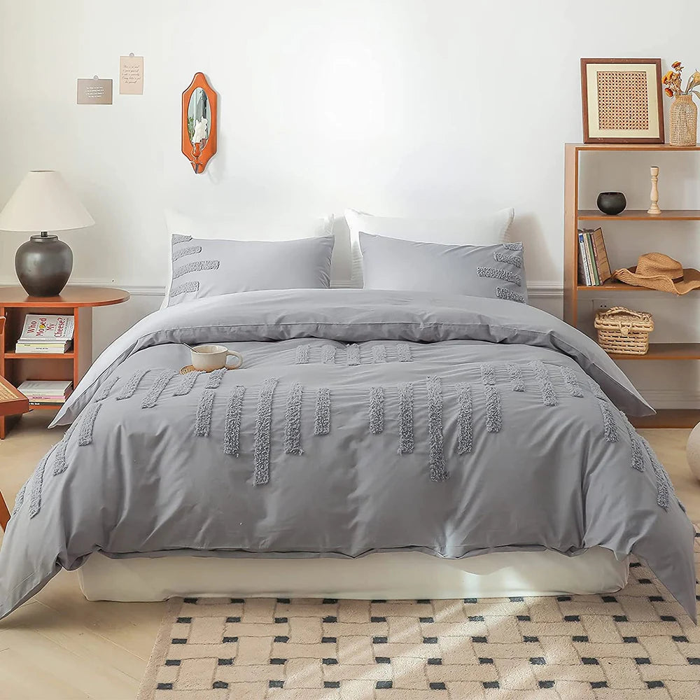 Simple Opulence 100 Cotton Bedding Set 3 Piece Duvet Cover