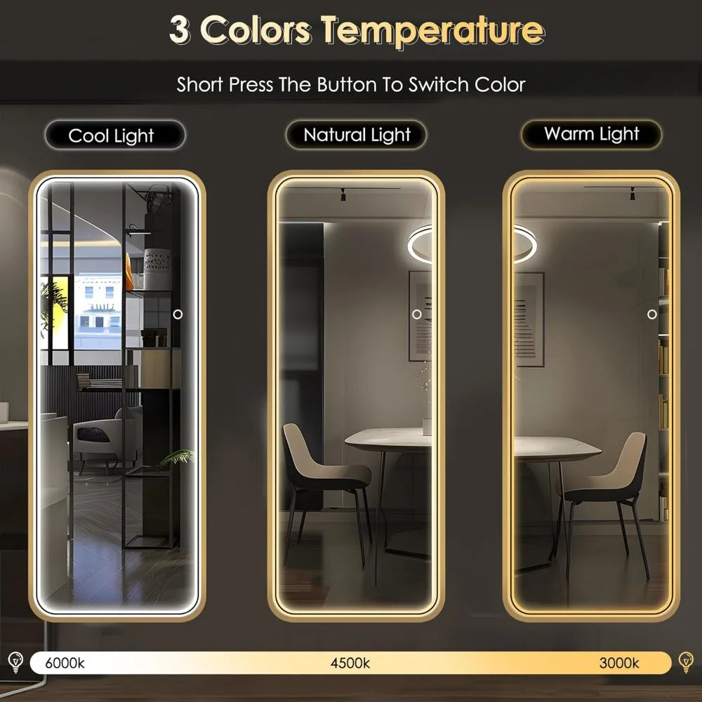 Hignconcerned LED Mirror With Stand And Dimmable Lights
