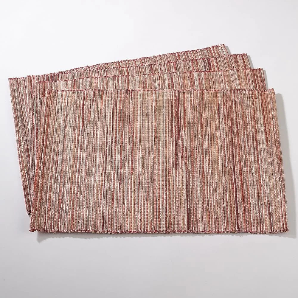 Warm Welcome Decor Shimmering Woven Nubby Placemat Set