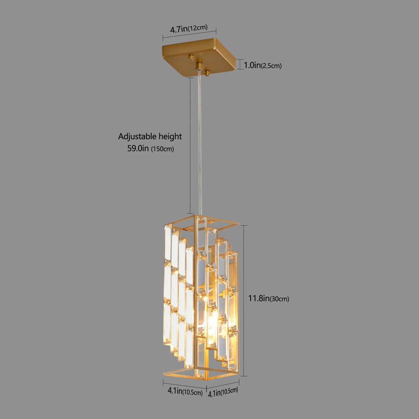 Arlgsite Crystal Pendant Light Modern Hanging Ceiling Lamp