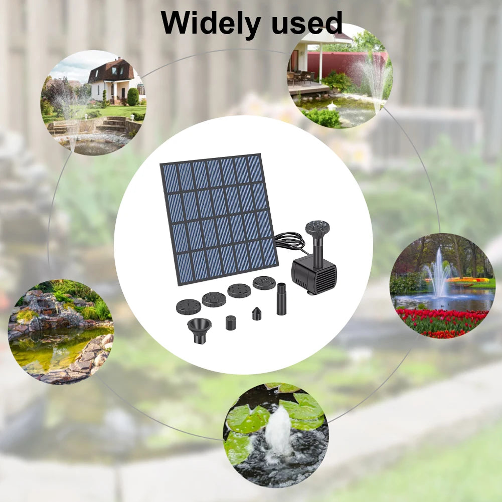 Solar Powered Fountain Pump Kit for Ponds and Bird Bath