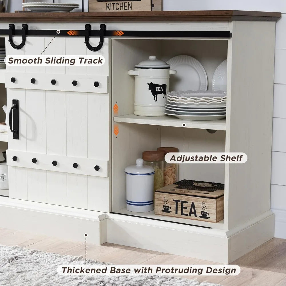 Guangbai Farmhouse Sideboard Cabinet With Sliding Barn Door