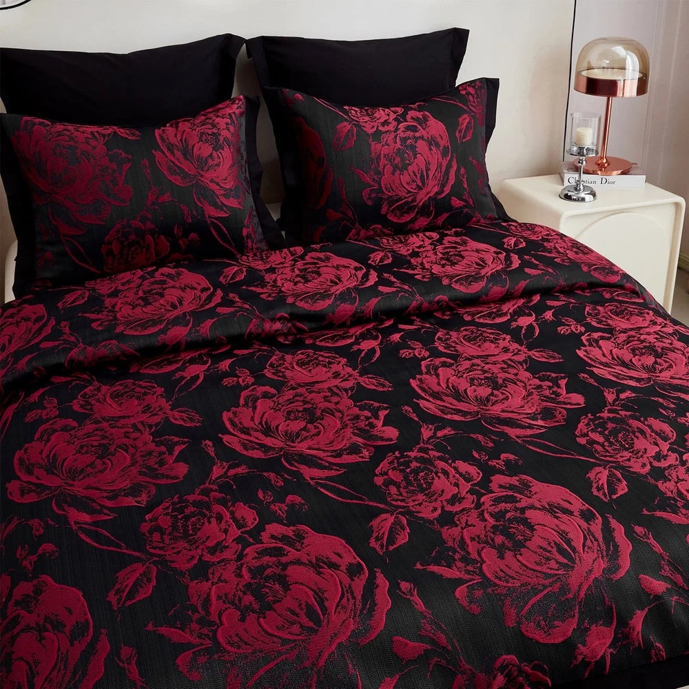 DUTRIEUX Jacquard Seersucker Floral Comforter Set Curtains