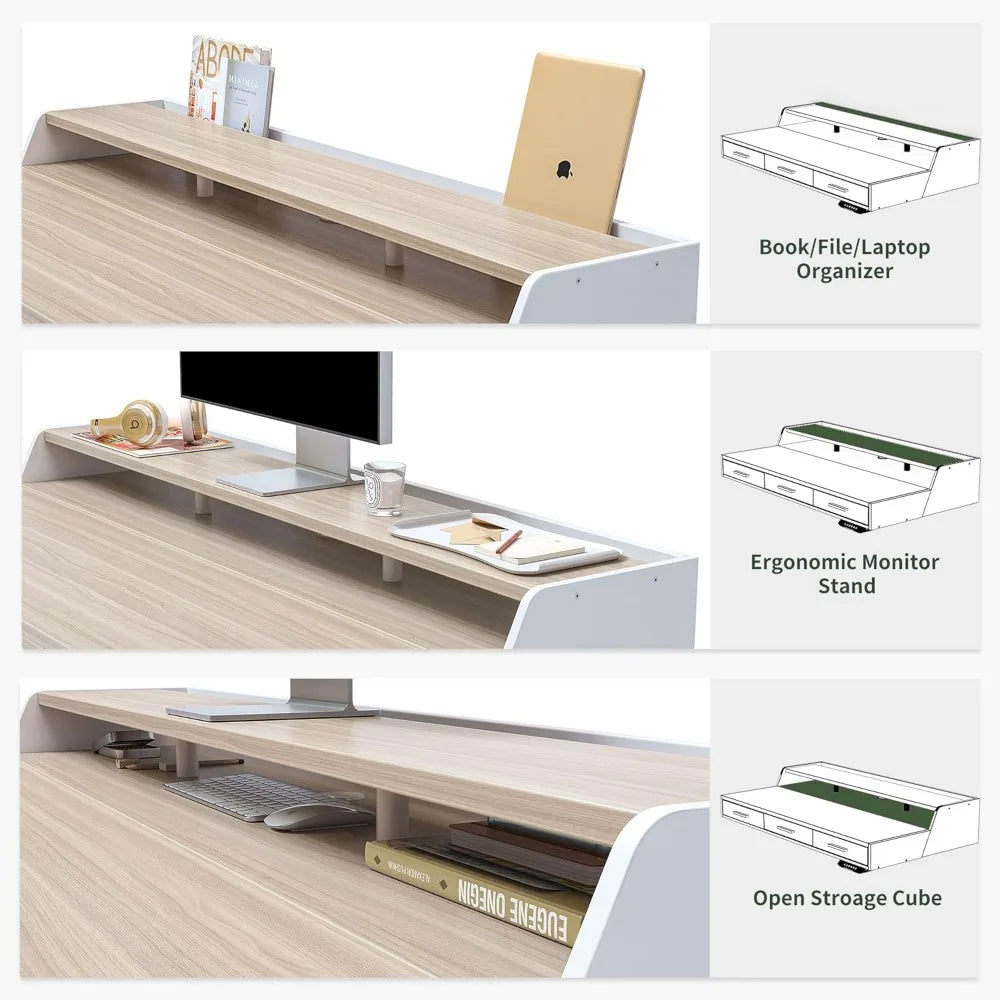 Fezibo Electric Standing Desk With Drawers Adjustable