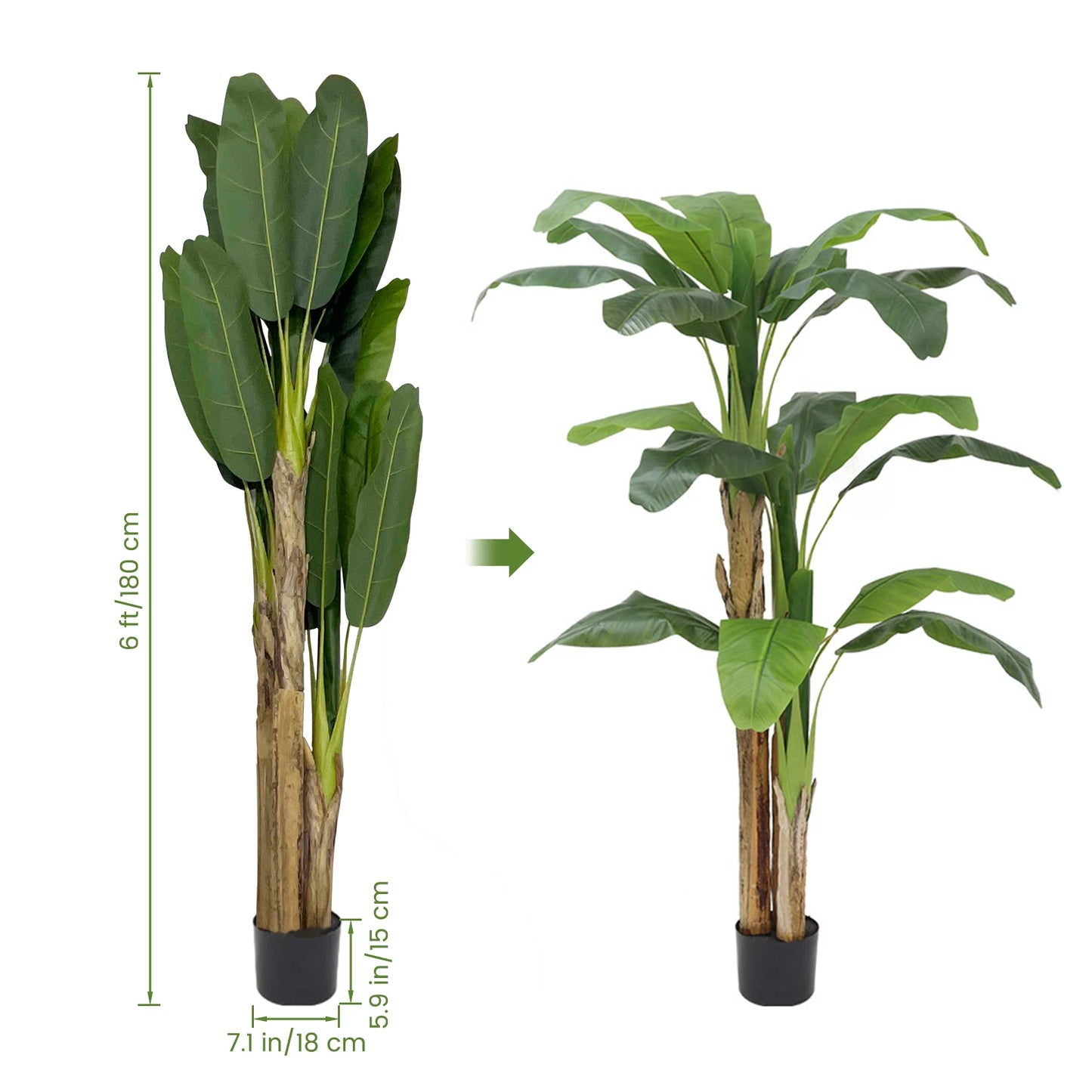 HiMISSCN Artificial Banana Tree Faux Plant For Home Decor