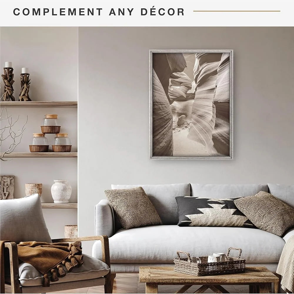 DUTRIEUX Canvas Float Frame Modern Woodgrain Wall Mount