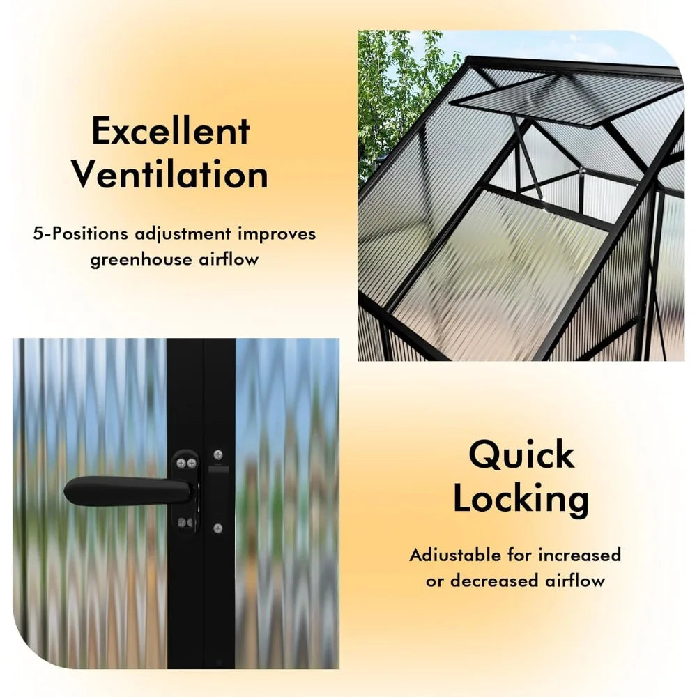 Color Aluminum Walk In Greenhouse Kit For Outdoor Use