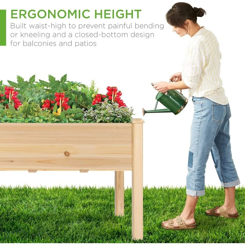 XMSJ Raised Garden Bed Planter Box For Backyard And Patio