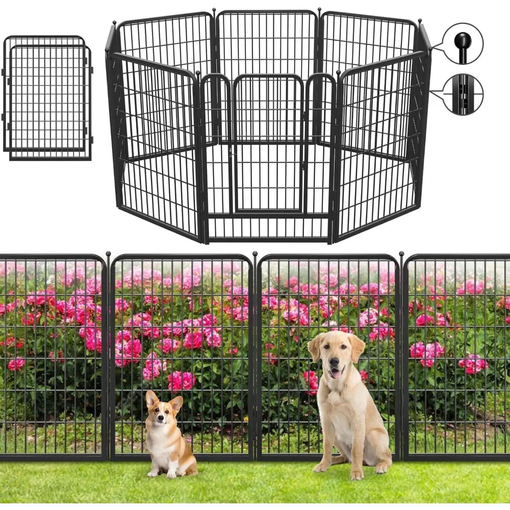ZUIYU Garden Fence With Gate No Dig Animal Barrier Rabbit