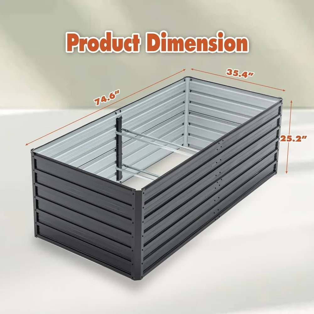 JIAOYING Metal Raised Garden Bed Galvanized Planter Box