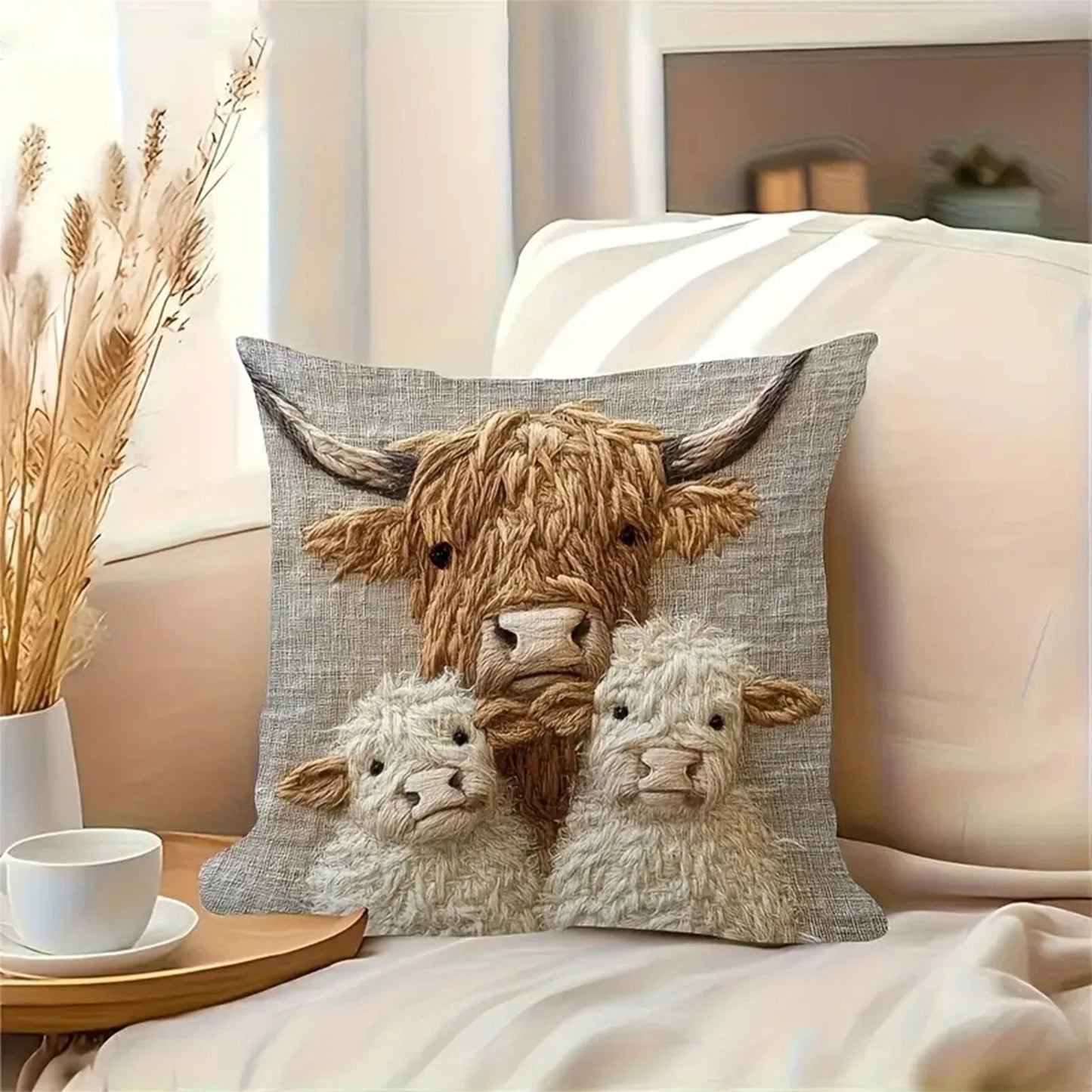 Guangdong Plush Cow Print Throw Pillow Covers Set