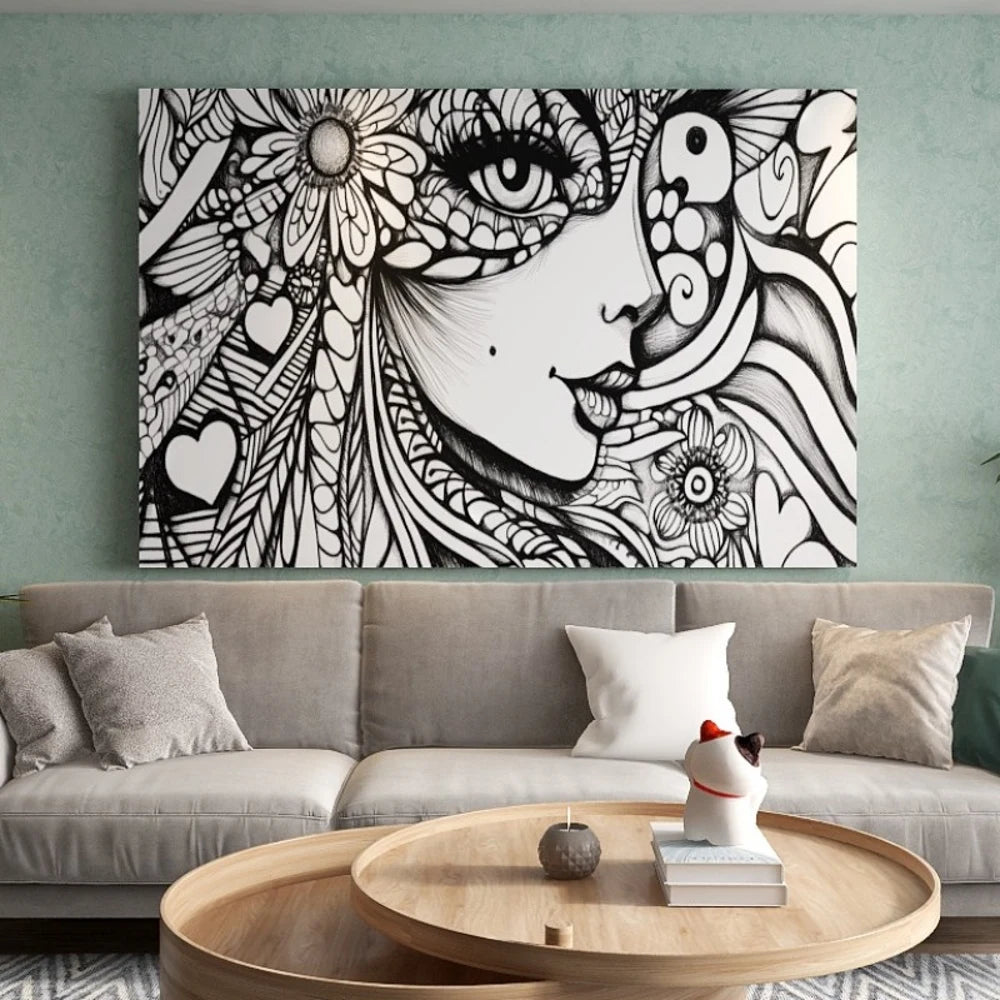 Pine Solid Wood Frame Canvas Wall Art