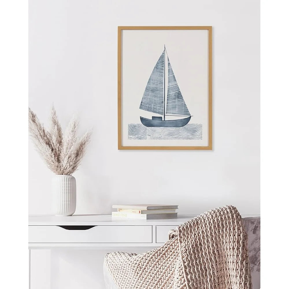 DUTRIEUX Nautical Sailboat Framed Wall Art Coastal Decor