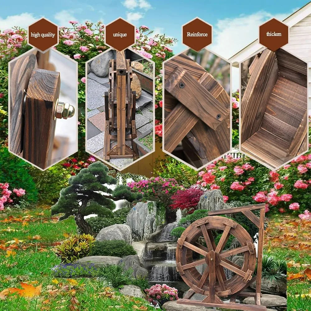 EEDS Water Wheel Fountain for Outdoor Garden with Stand