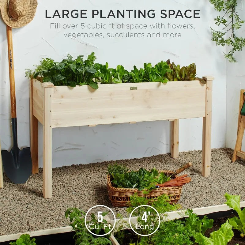 XMSJ Raised Garden Bed Planter Box For Backyard And Patio