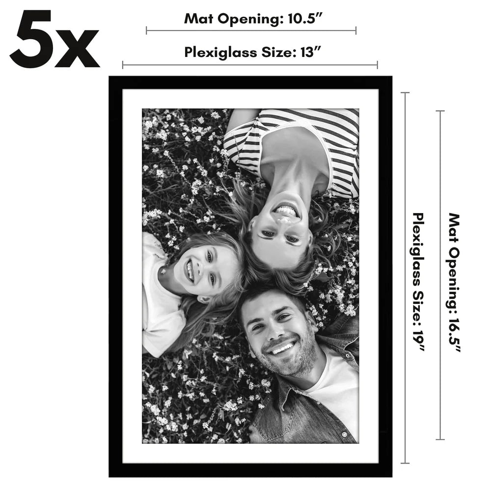 XMSJ 5 Pack Picture Frames with Plexiglass Cover Mat Display