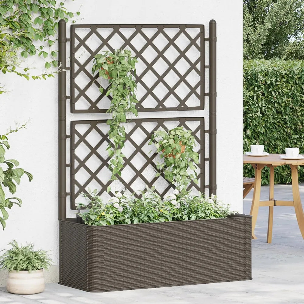 JIAOYING Garden Raised Bed Trellis Self Watering Planter