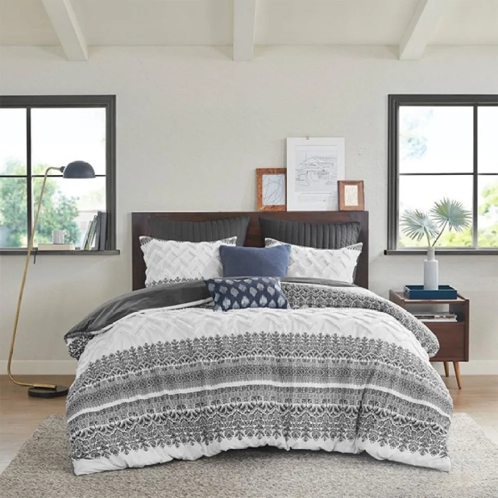 Cotton Duvet Cover Set Chenille Tufting Bedding Collection