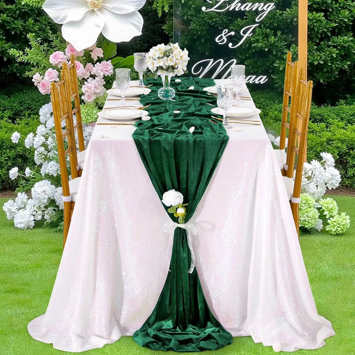 Warm Welcome Decor Velvet Table Runner For Wedding