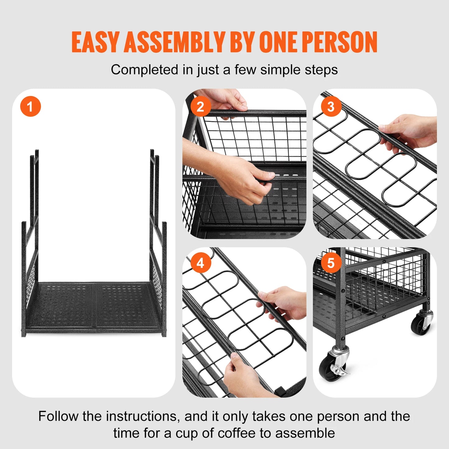 SucceBuy Garden Tool Organizer Rack With Hooks And Wheels