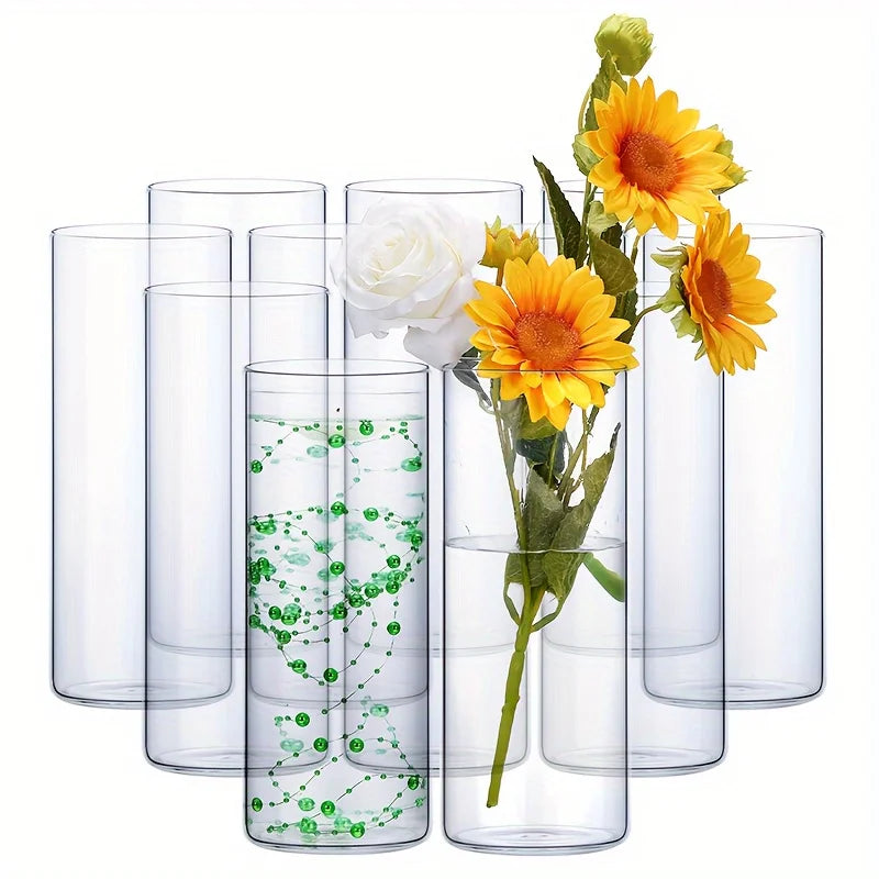 Warm Welcome Decor Glass Cylinder Vase Set 12 Piece