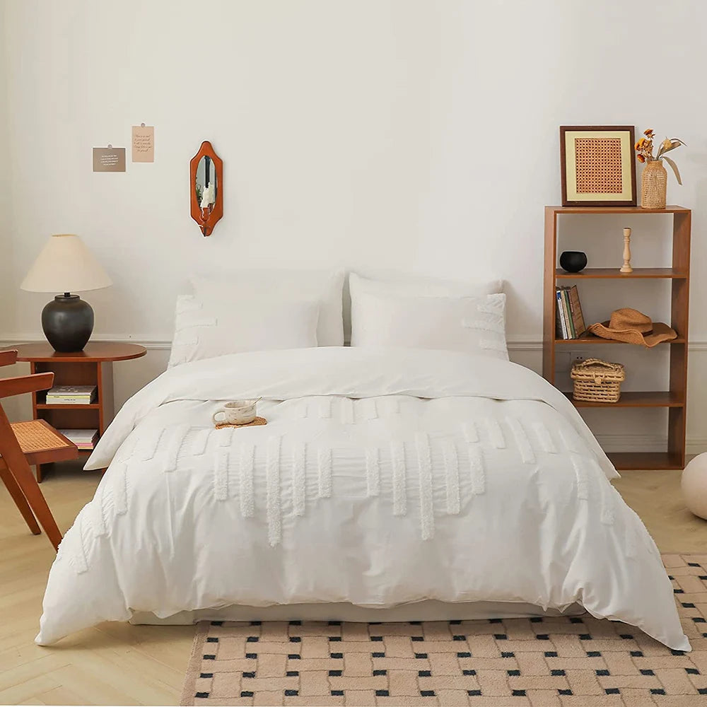 Simple Opulence 100 Cotton Bedding Set 3 Piece Duvet Cover
