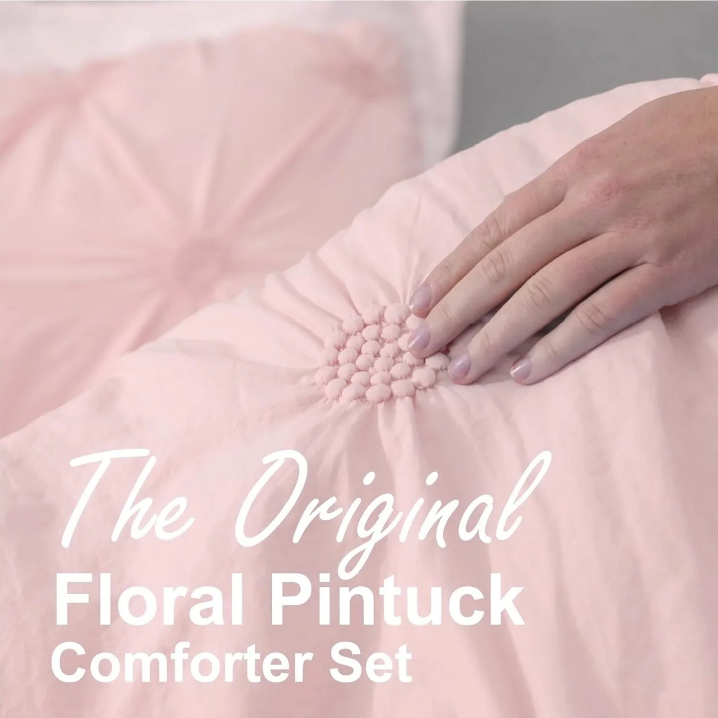 Craft Of Weaving 3D Floral Pintuck Comforter Set 3 Piece