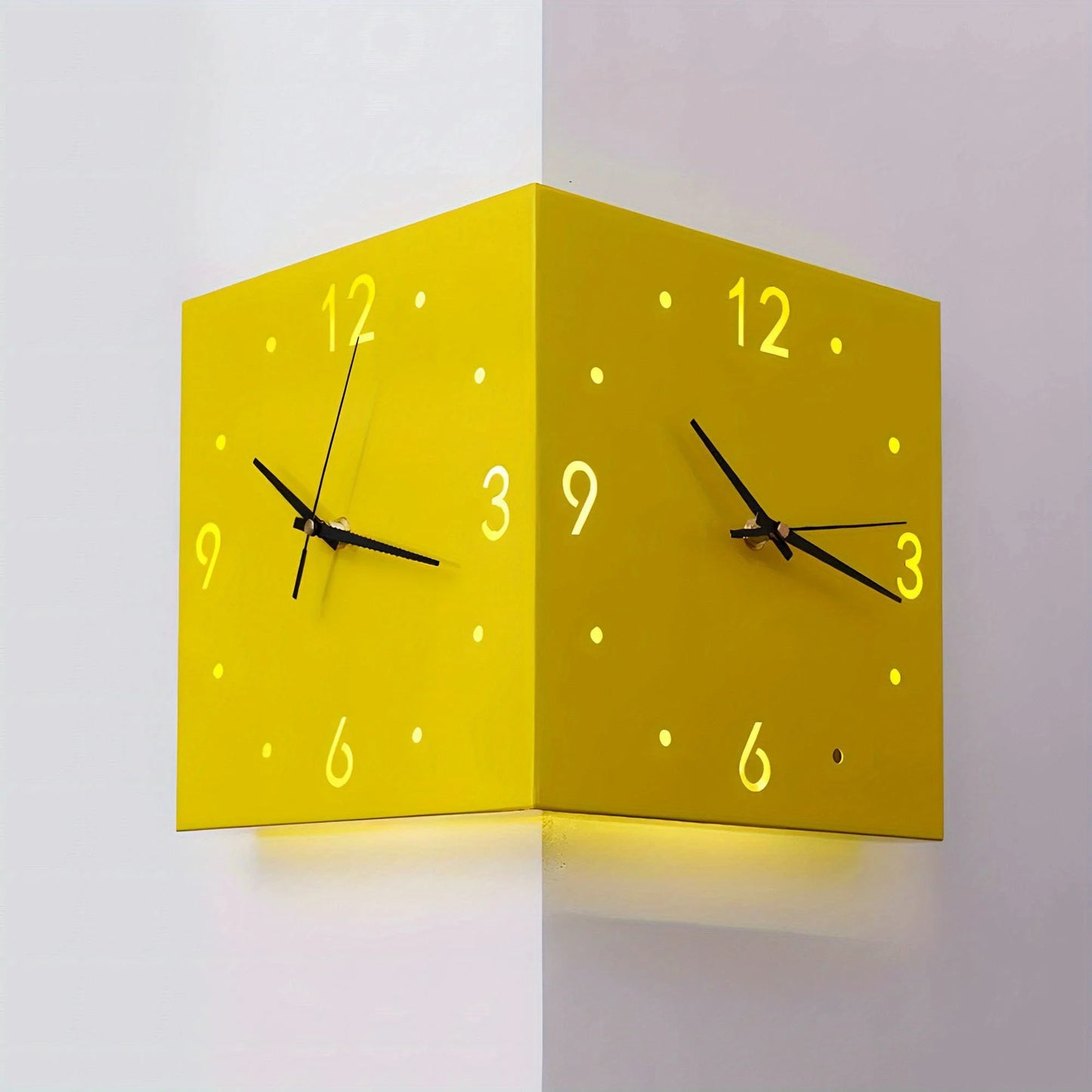 Warm Welcome Decor Corner Modern Luminous Wall Clock