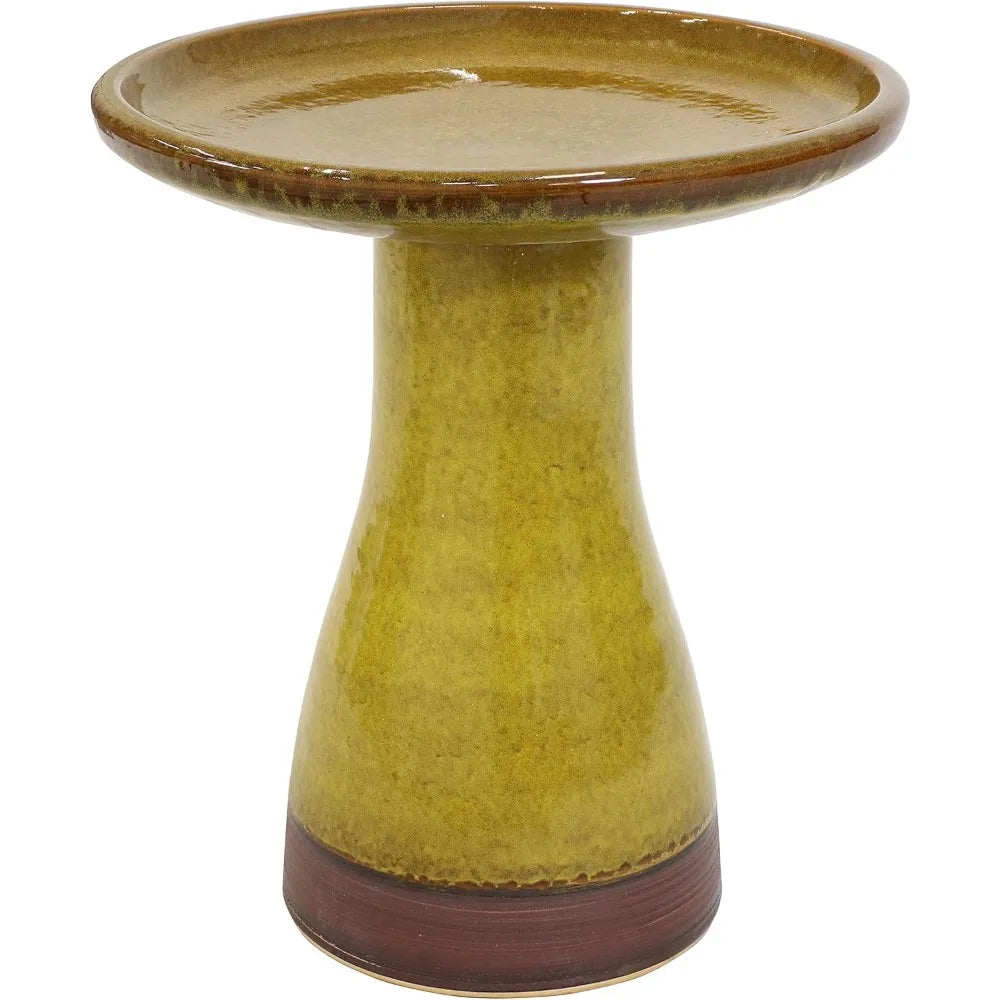 Sunnydaze Ceramic Outdoor Bird Bath Hand Painted UV Frost