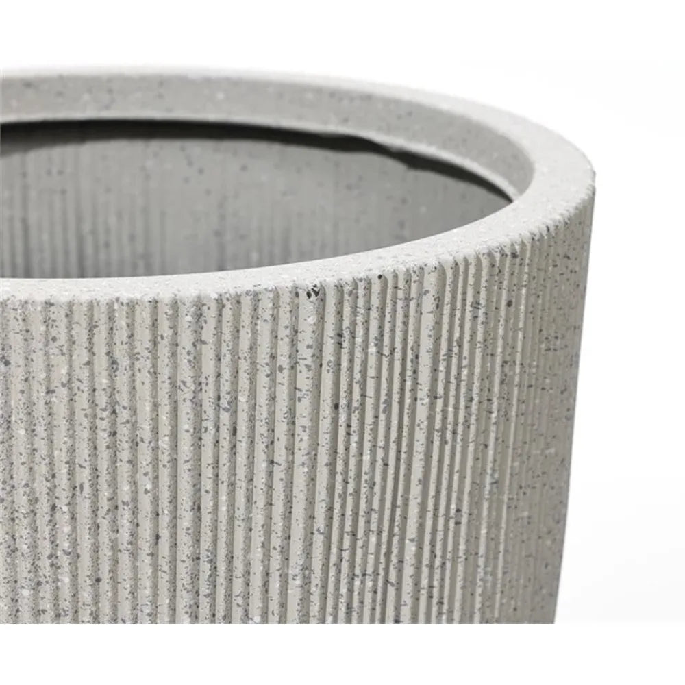 Warm Welcome Decor Set 2 Planters Modern Striped Concrete
