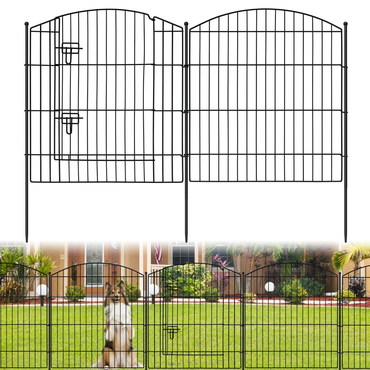 No Dig Decorative Garden Fence With Gate Outdoor Easy Setup