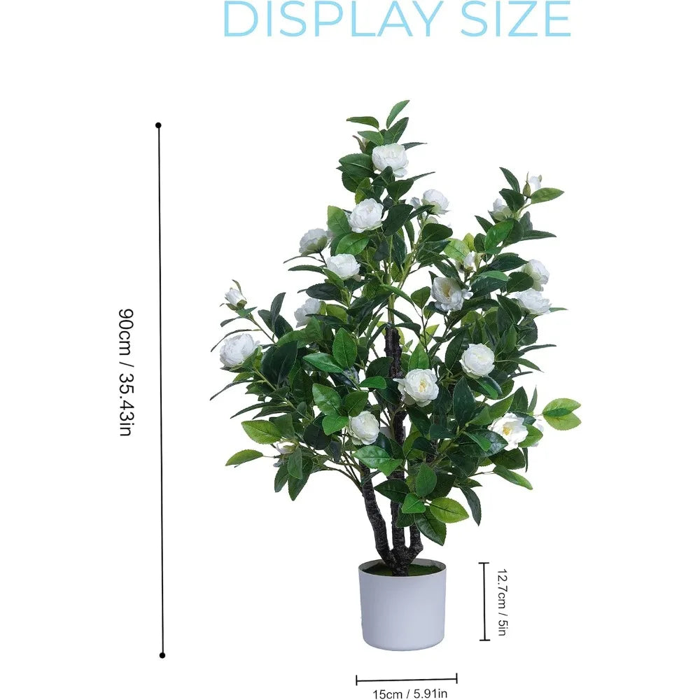 Color Camellia Artificial Tree Faux Floral Indoor Outdoor