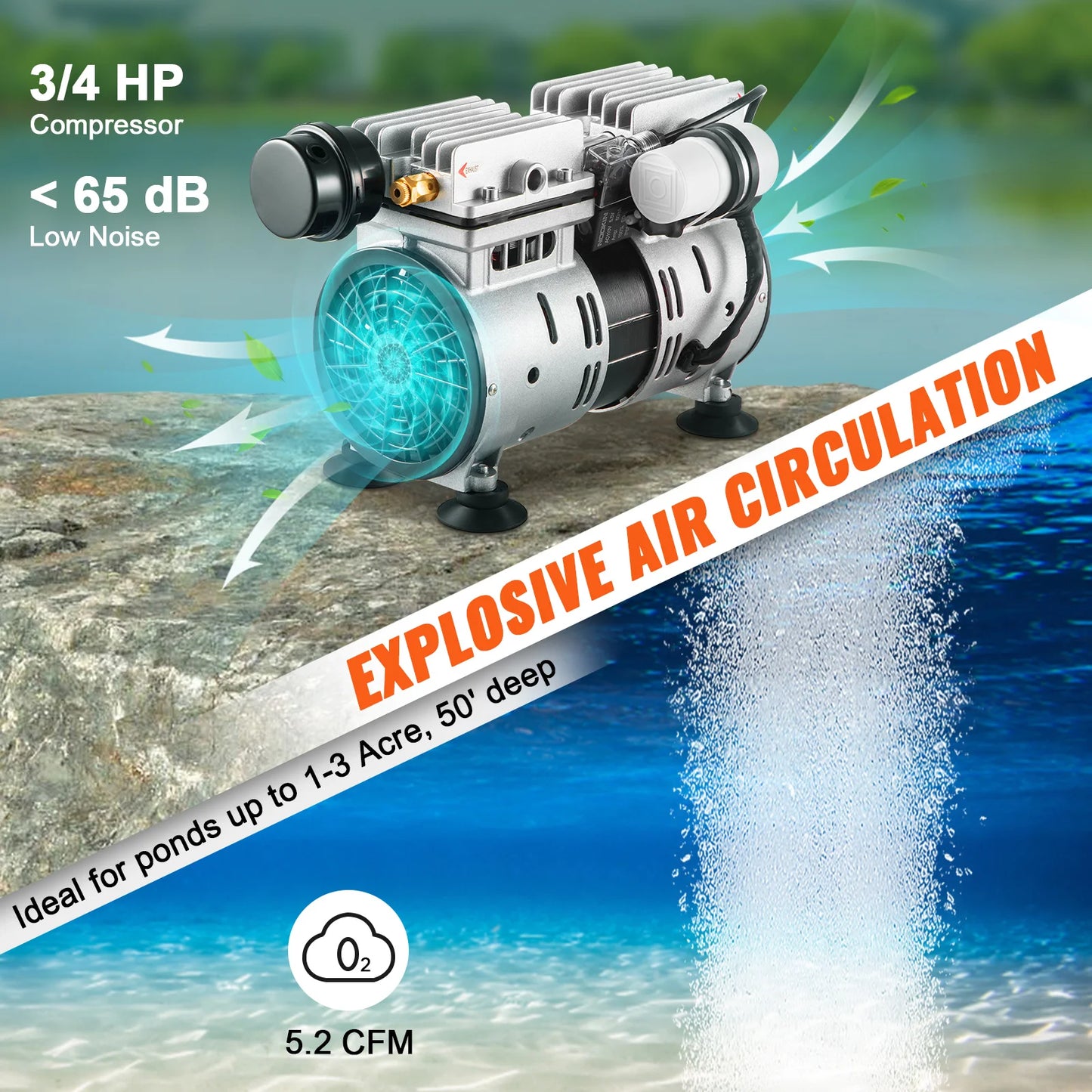 SucceBuy Pond Aerator Oxygen Circulation Diffuser Air