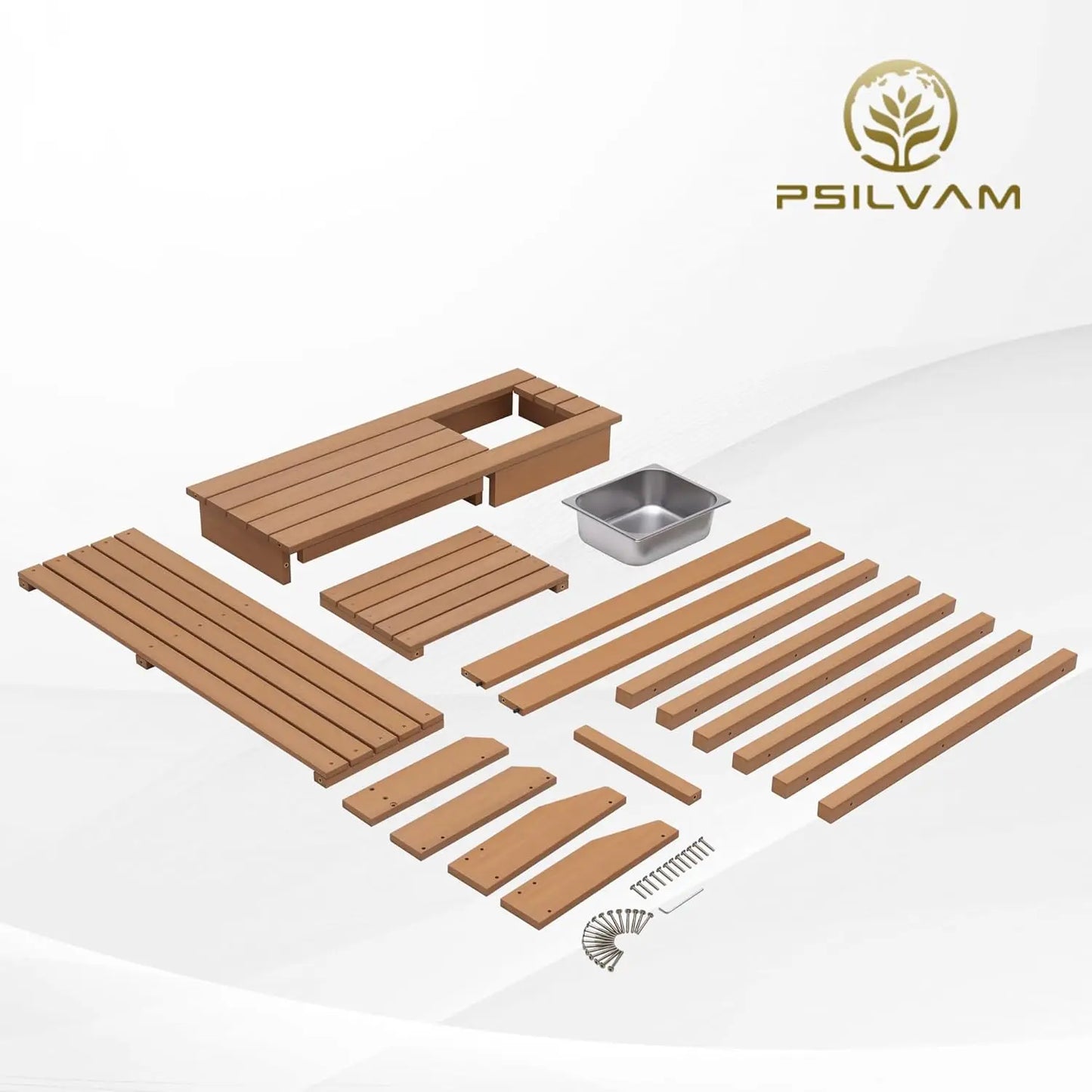 XMSJ Poly Lumber Potting Bench With Sink And Shelves