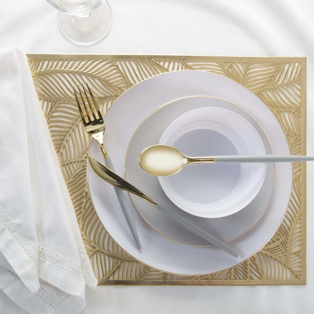 Warm Welcome Decor Pear Leaf Laser Cut Table Mats Set Four