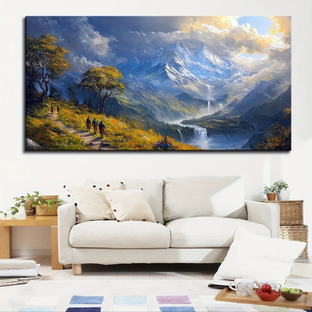 Hign Concerned Pinewood Frame Landscape Wall Art California