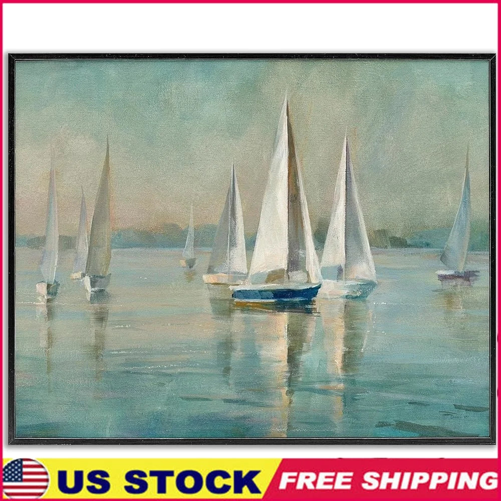 Dutrieux Sailboats Nautical Art Framed Giclee Lithograph