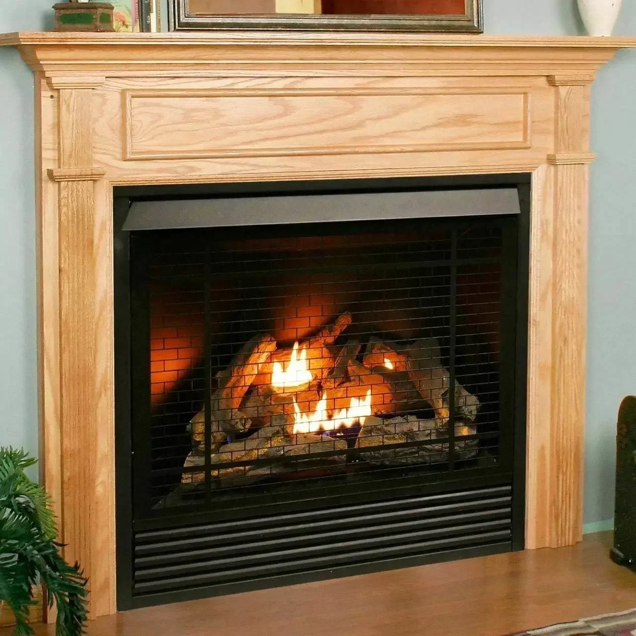 XMSJH Dual Fuel Ventless Gas Fireplace Insert with Remote Control