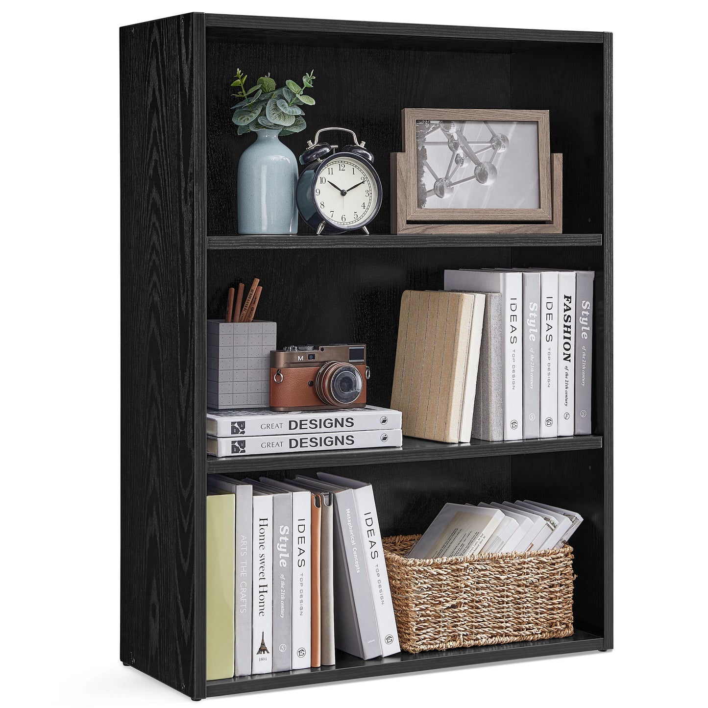 VASAGLE CUSTOS 3-Tier Bookshelf Open Storage for Living Room