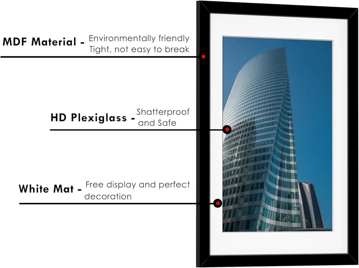 XMSJH Poster Frame Set Of 6 Black Wall Mount Frames